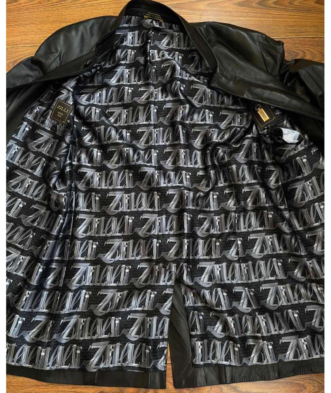 ZILLI Черная кожаная куртка, фото 4