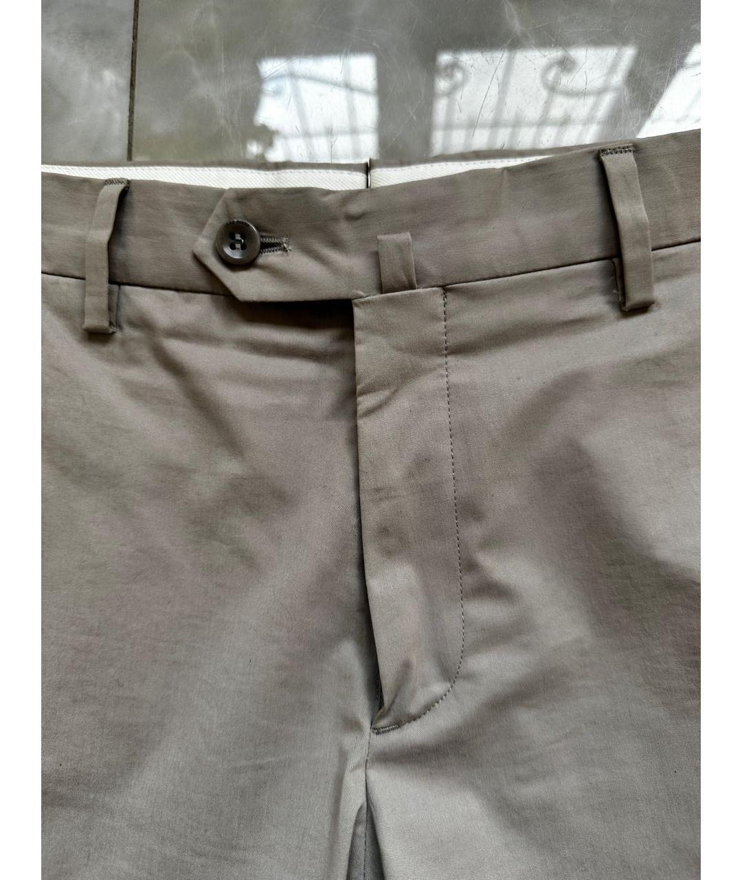LORO PIANA Бежевые хлопковые повседневные брюки, фото 8