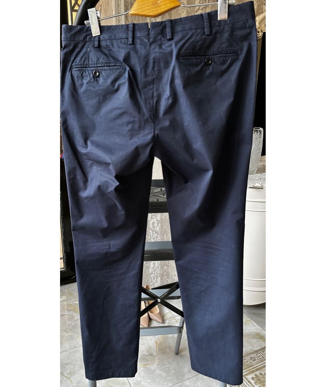 LORO PIANA Темно-синие хлопковые повседневные брюки, фото 2