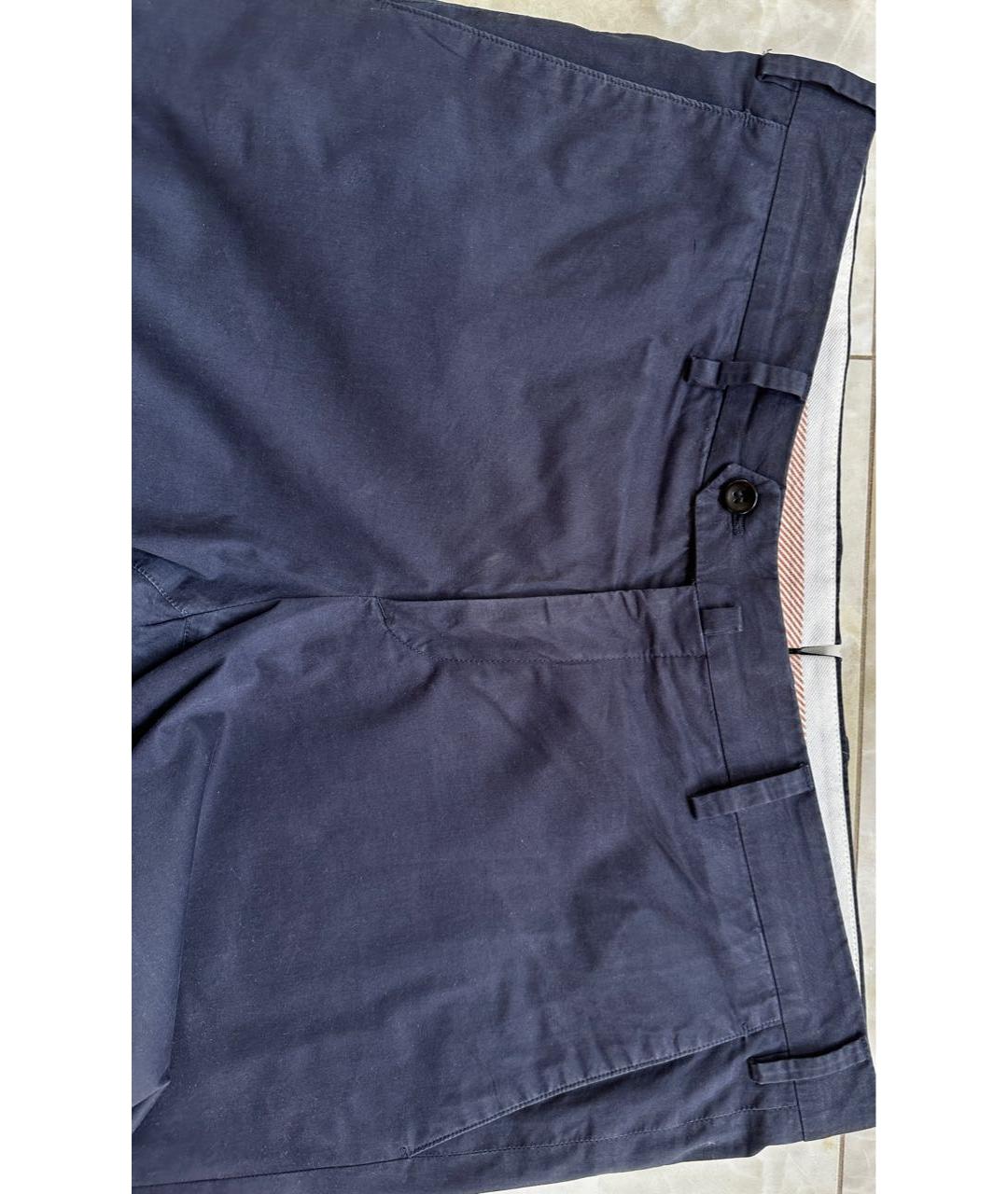 LORO PIANA Темно-синие хлопковые повседневные брюки, фото 7