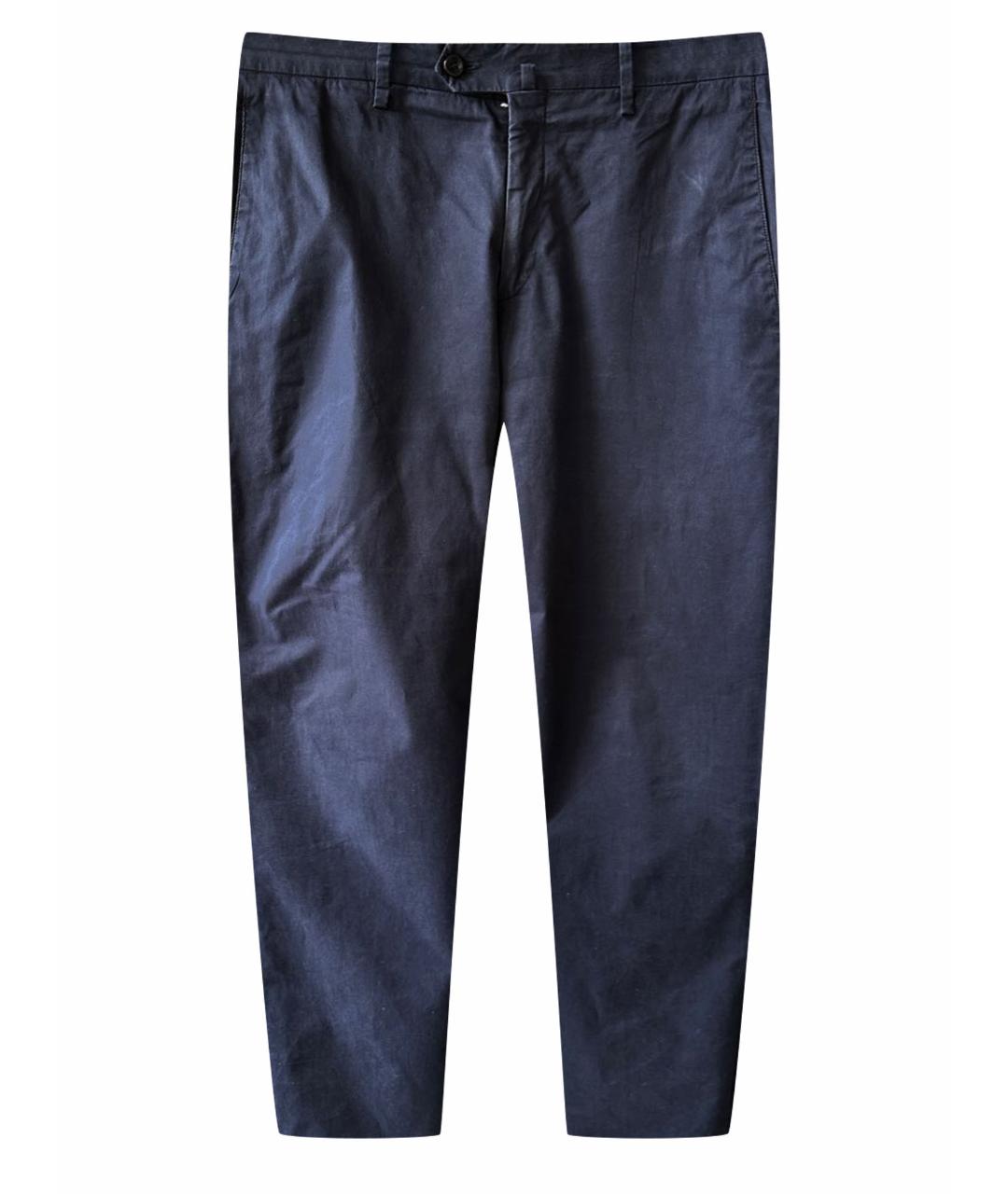 LORO PIANA Темно-синие хлопковые повседневные брюки, фото 1