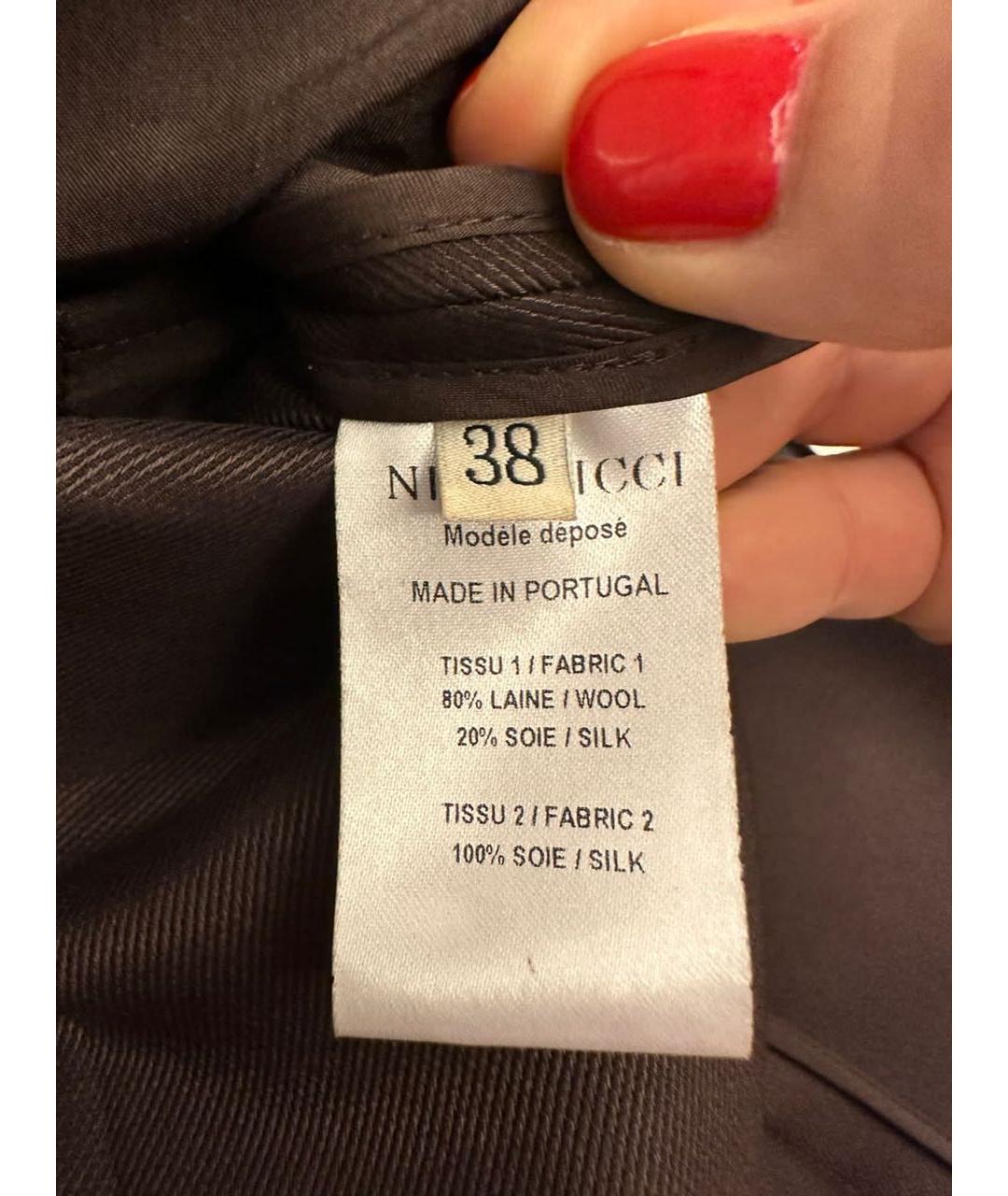 NINA RICCI Коричневая шелковая юбка миди, фото 2