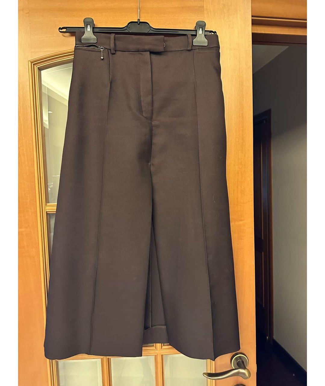 NINA RICCI Коричневая шелковая юбка миди, фото 5