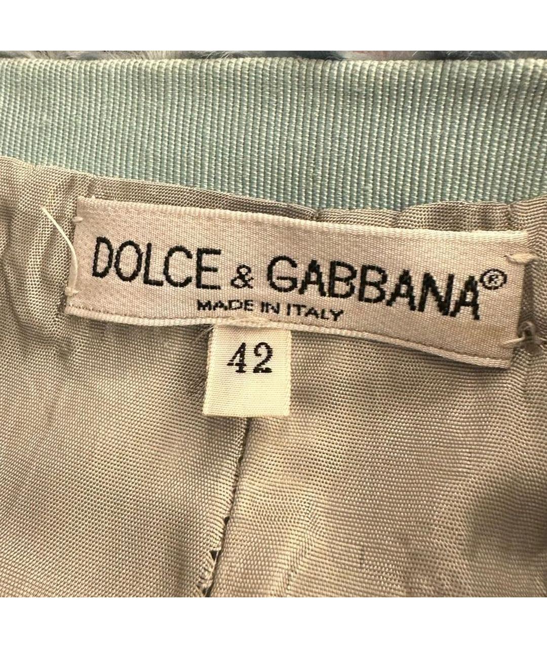 DOLCE & GABBANA VINTAGE Серая меховая юбка миди, фото 3