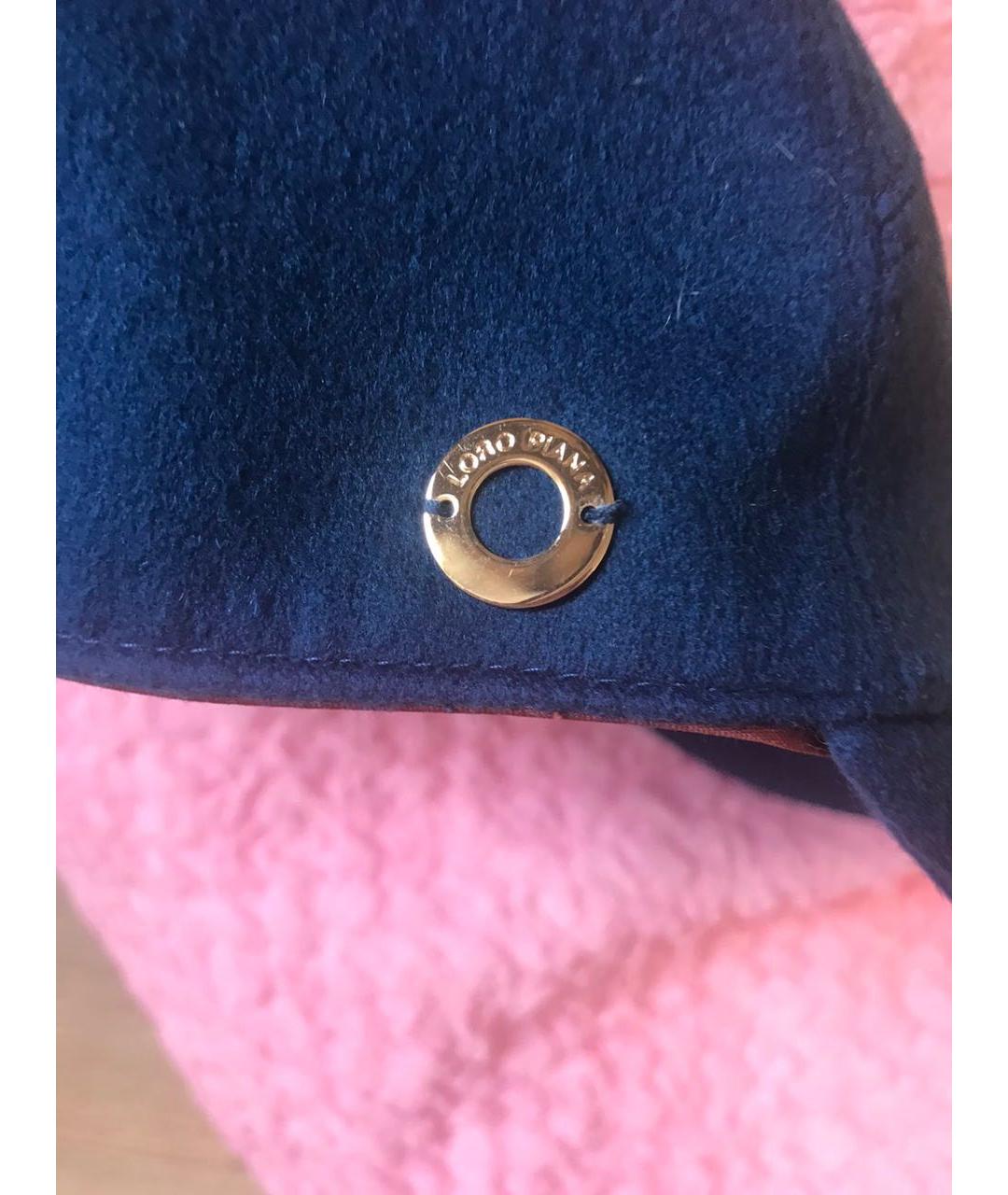LORO PIANA Темно-синяя кашемировая кепка, фото 4