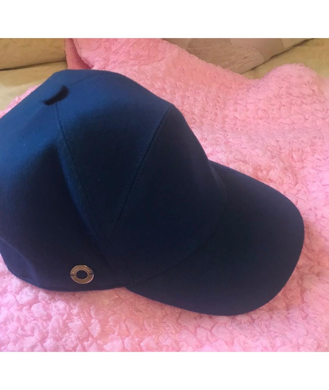 LORO PIANA Темно-синяя кашемировая кепка, фото 7