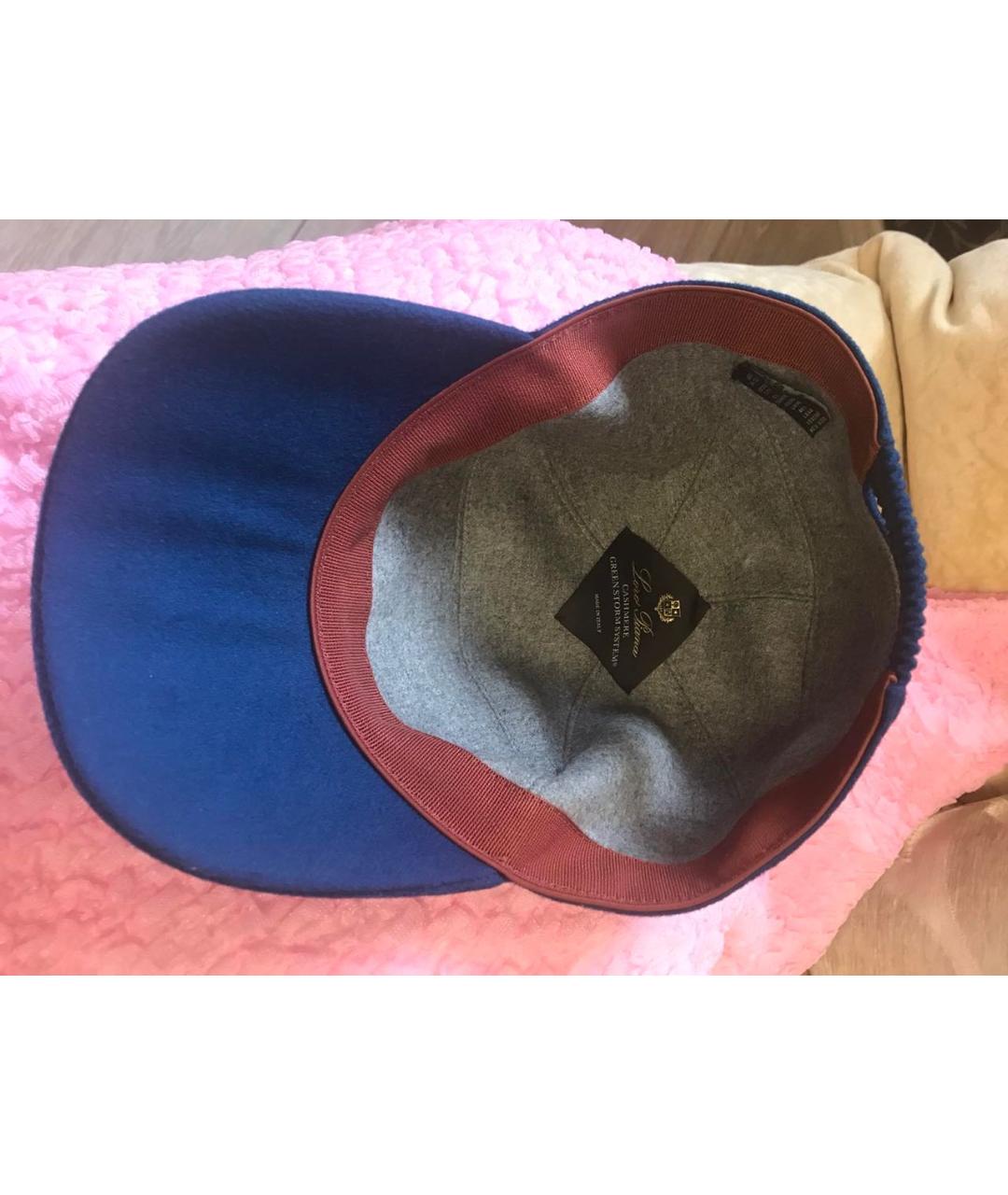 LORO PIANA Темно-синяя кашемировая кепка, фото 2