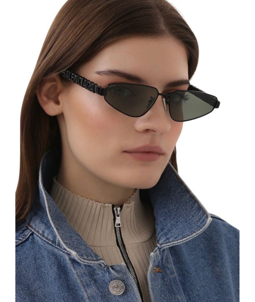 BALENCIAGA Темно-синие пластиковые солнцезащитные очки, фото 2