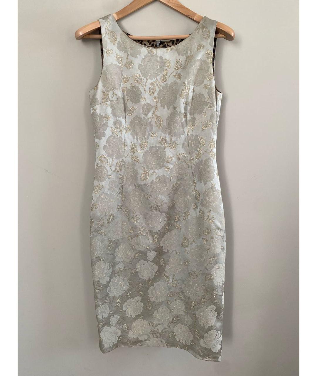 DOLCE&GABBANA Серебряное вискозное коктейльное платье, фото 5