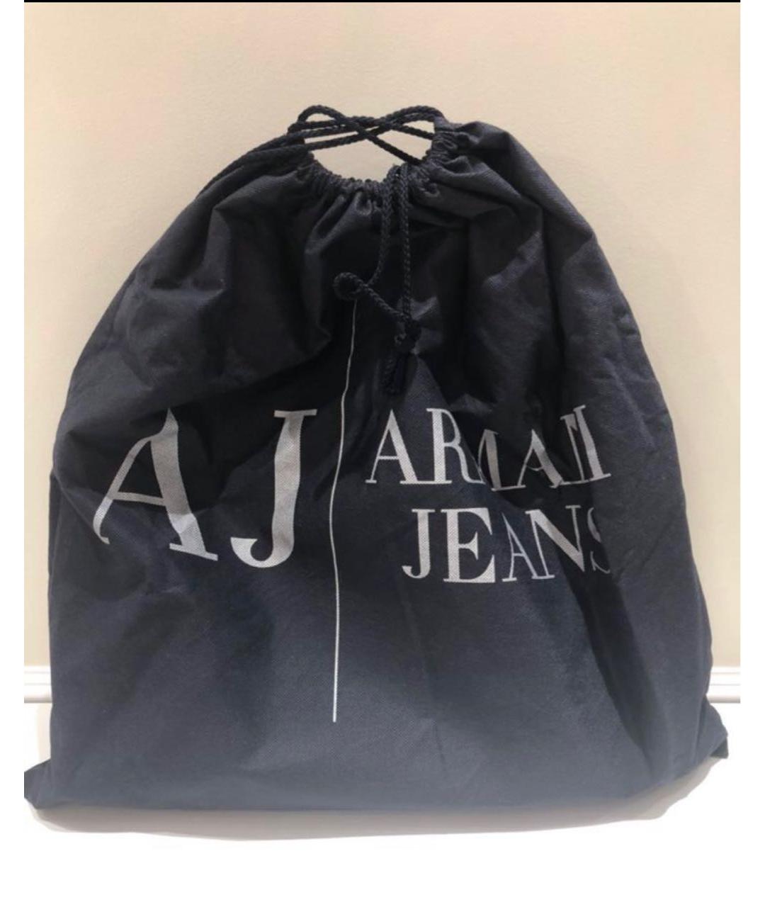 ARMANI JEANS Черная сумка тоут из лакированной кожи, фото 6