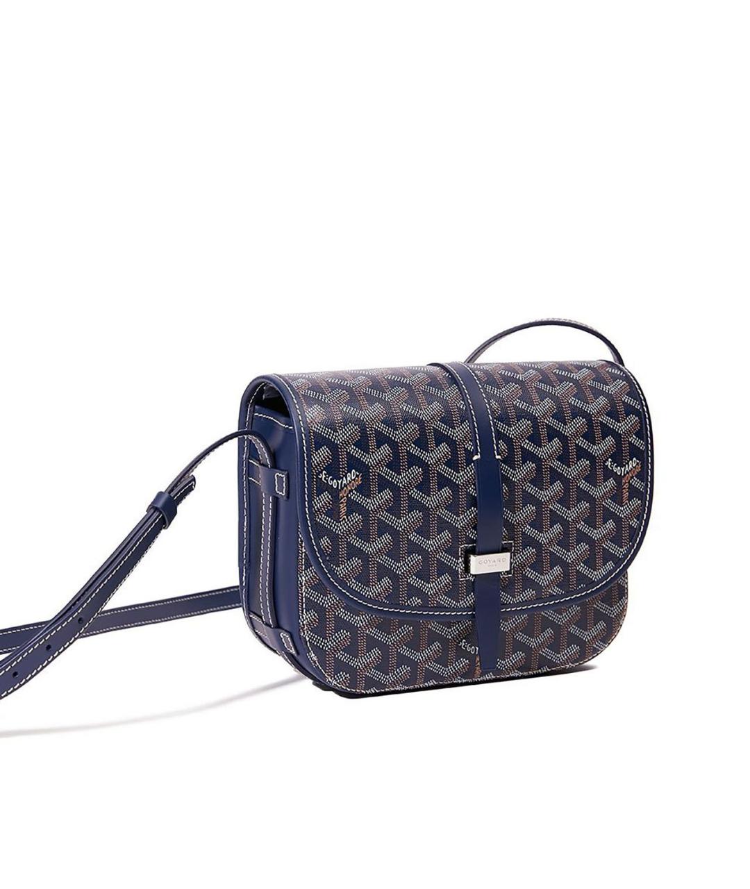 GOYARD Темно-синяя кожаная сумка на плечо, фото 1