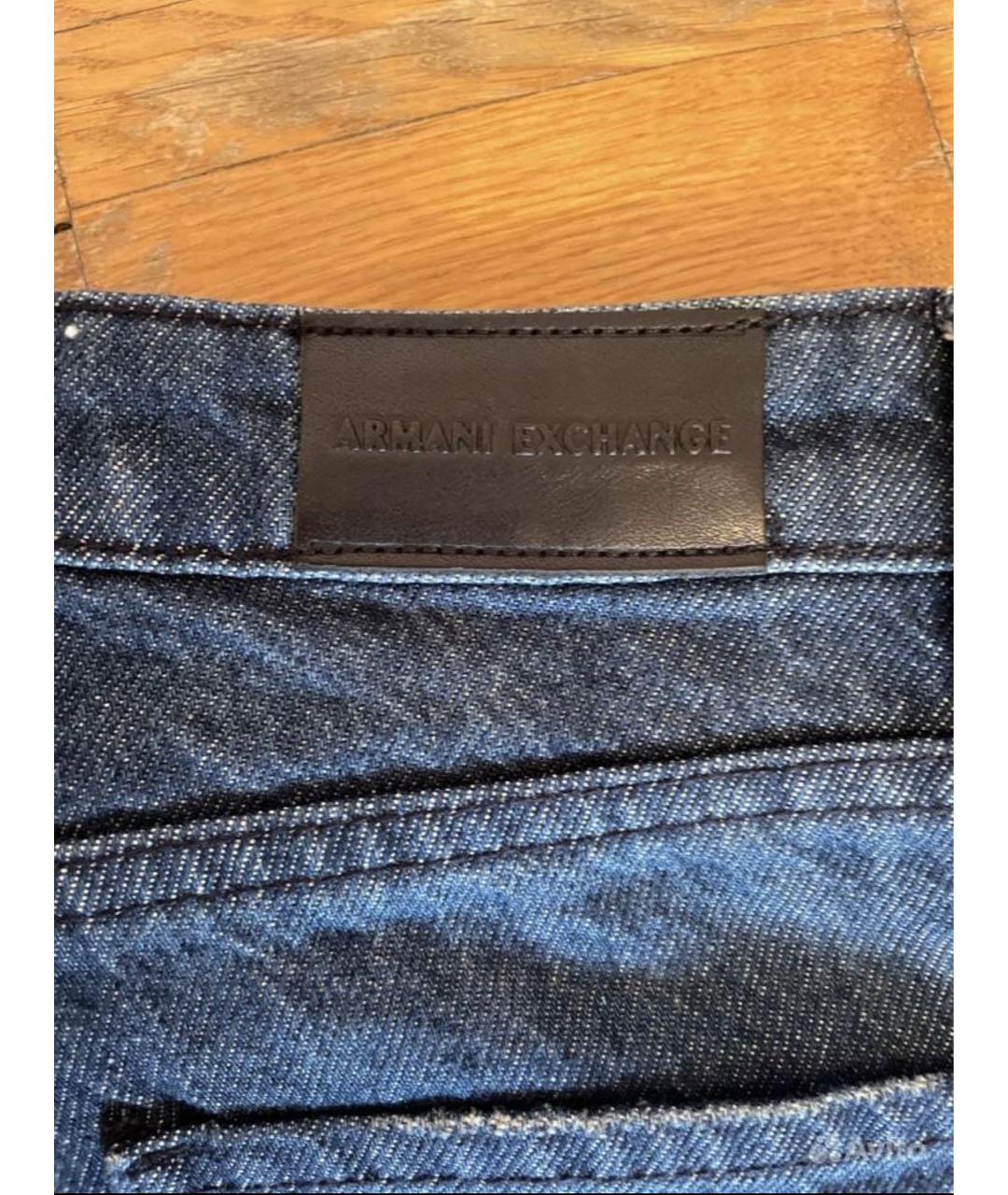 ARMANI EXCHANGE Темно-синие хлопко-эластановые джинсы слим, фото 5