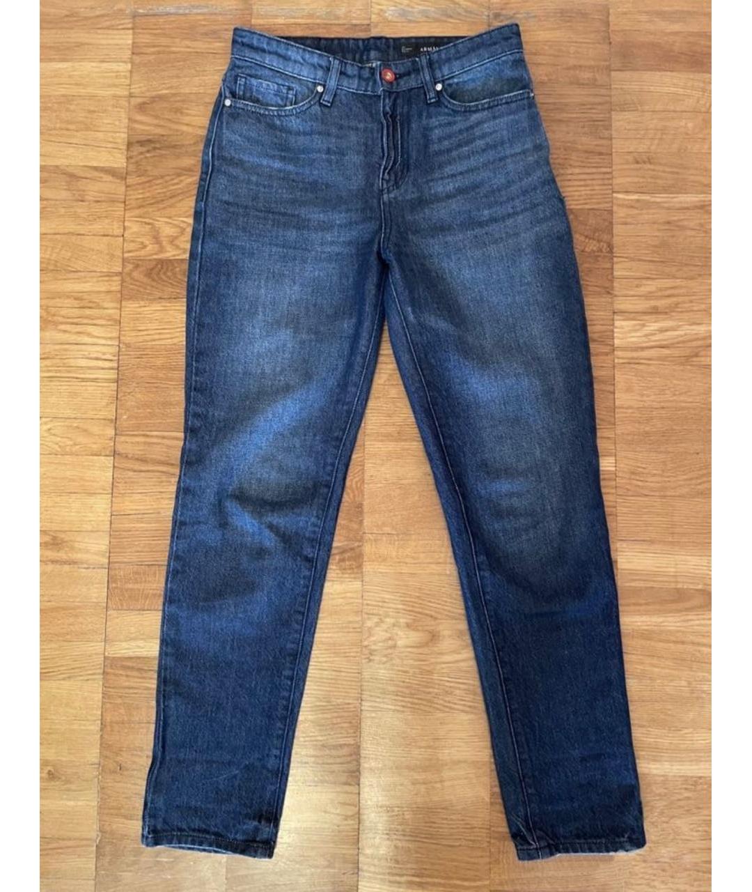 ARMANI EXCHANGE Темно-синие хлопко-эластановые джинсы слим, фото 7