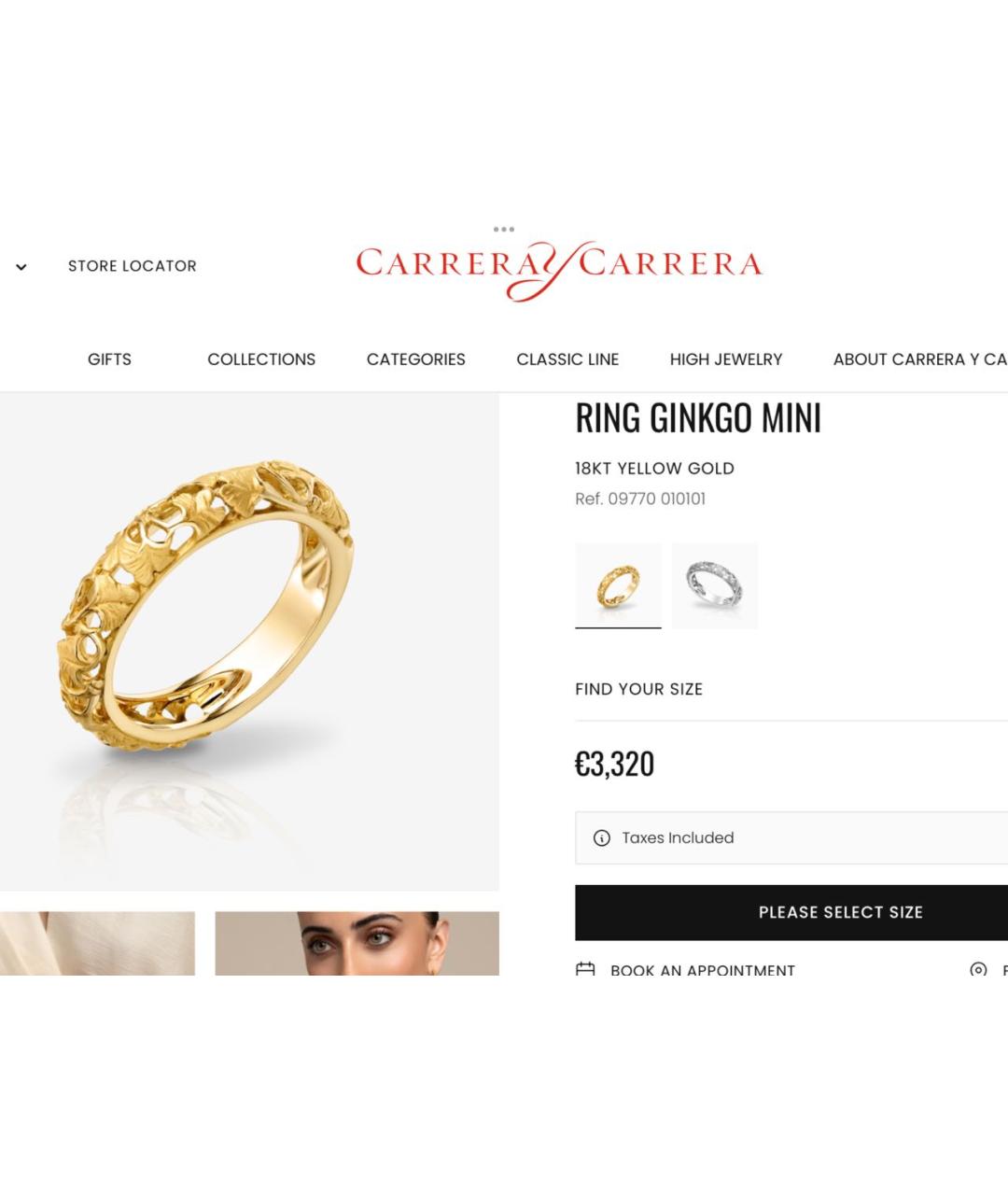 CARRERA Y CARRERA Желтое кольцо из желтого золота, фото 7