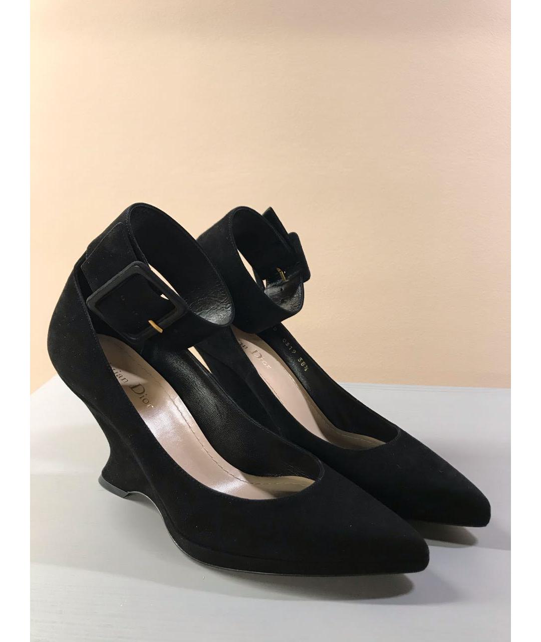 CHRISTIAN DIOR Черные замшевые туфли, фото 3