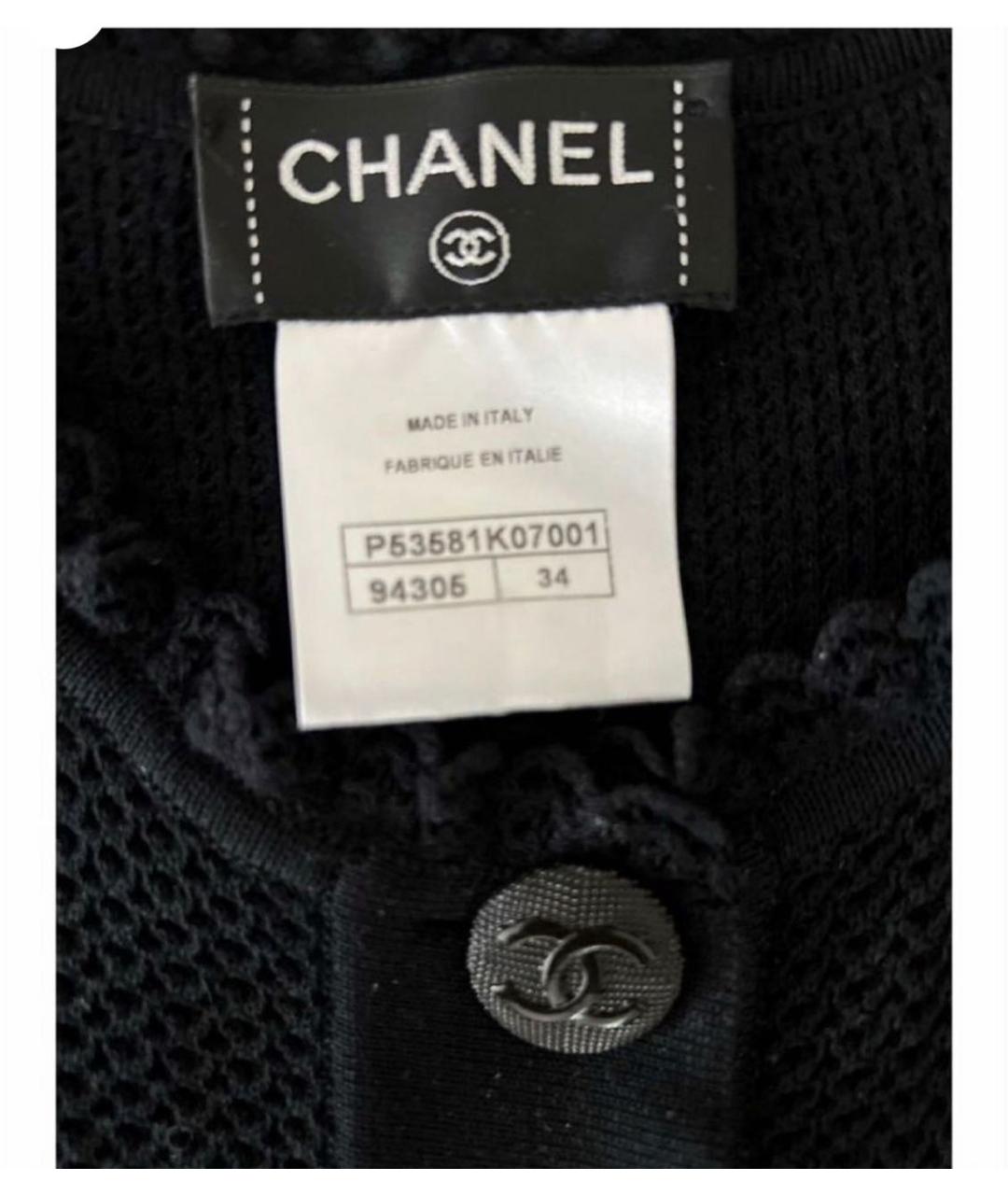 CHANEL Черное хлопковое повседневное платье, фото 5