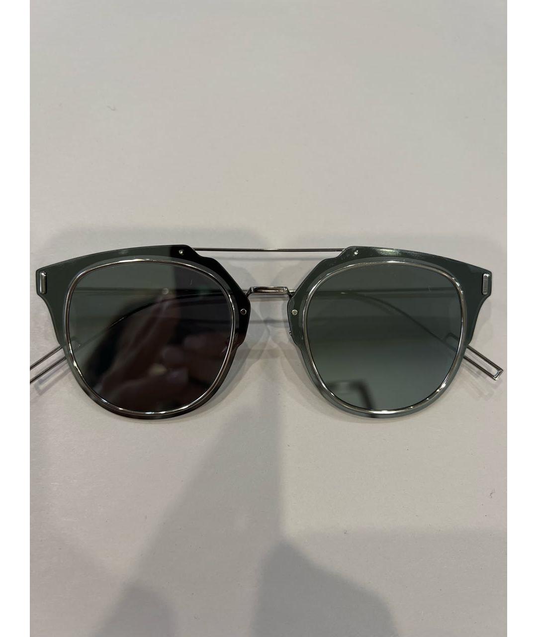 CHRISTIAN DIOR PRE-OWNED Антрацитовые металлические солнцезащитные очки, фото 8