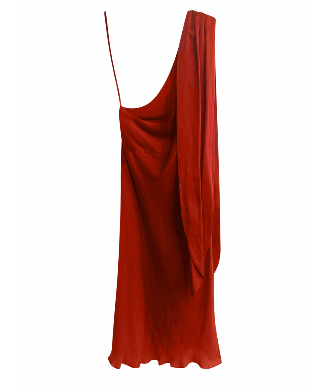 HALSTON HERITAGE Красное шелковое коктейльное платье, фото 1