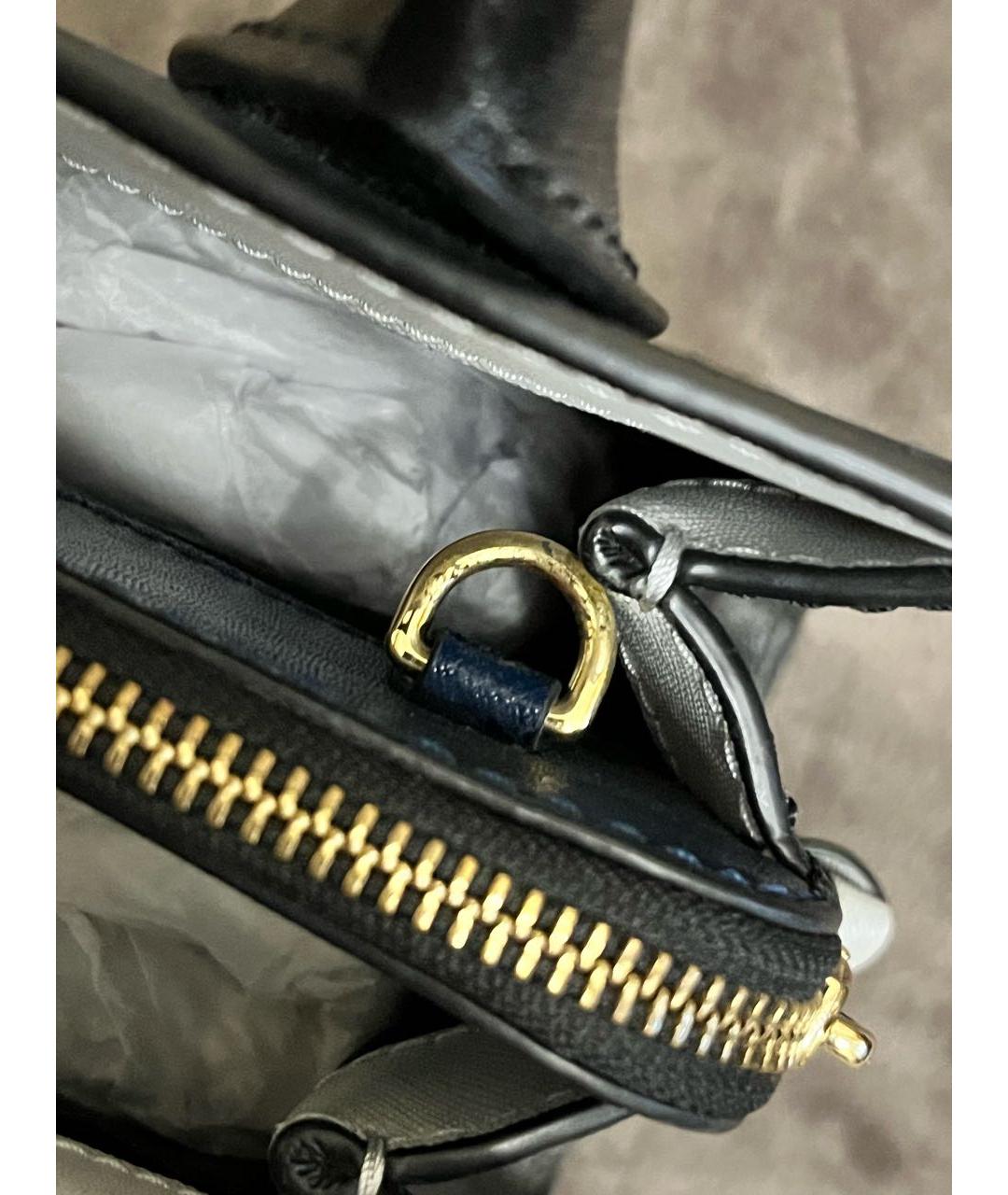 MARC JACOBS Темно-синяя кожаная сумка с короткими ручками, фото 5