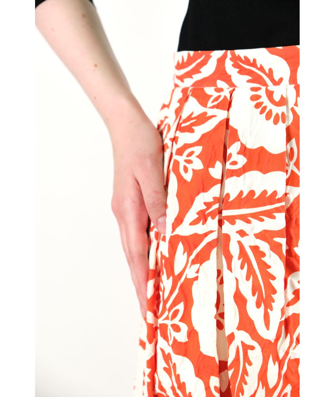 MICHAEL KORS Оранжевая ацетатная юбка миди, фото 5