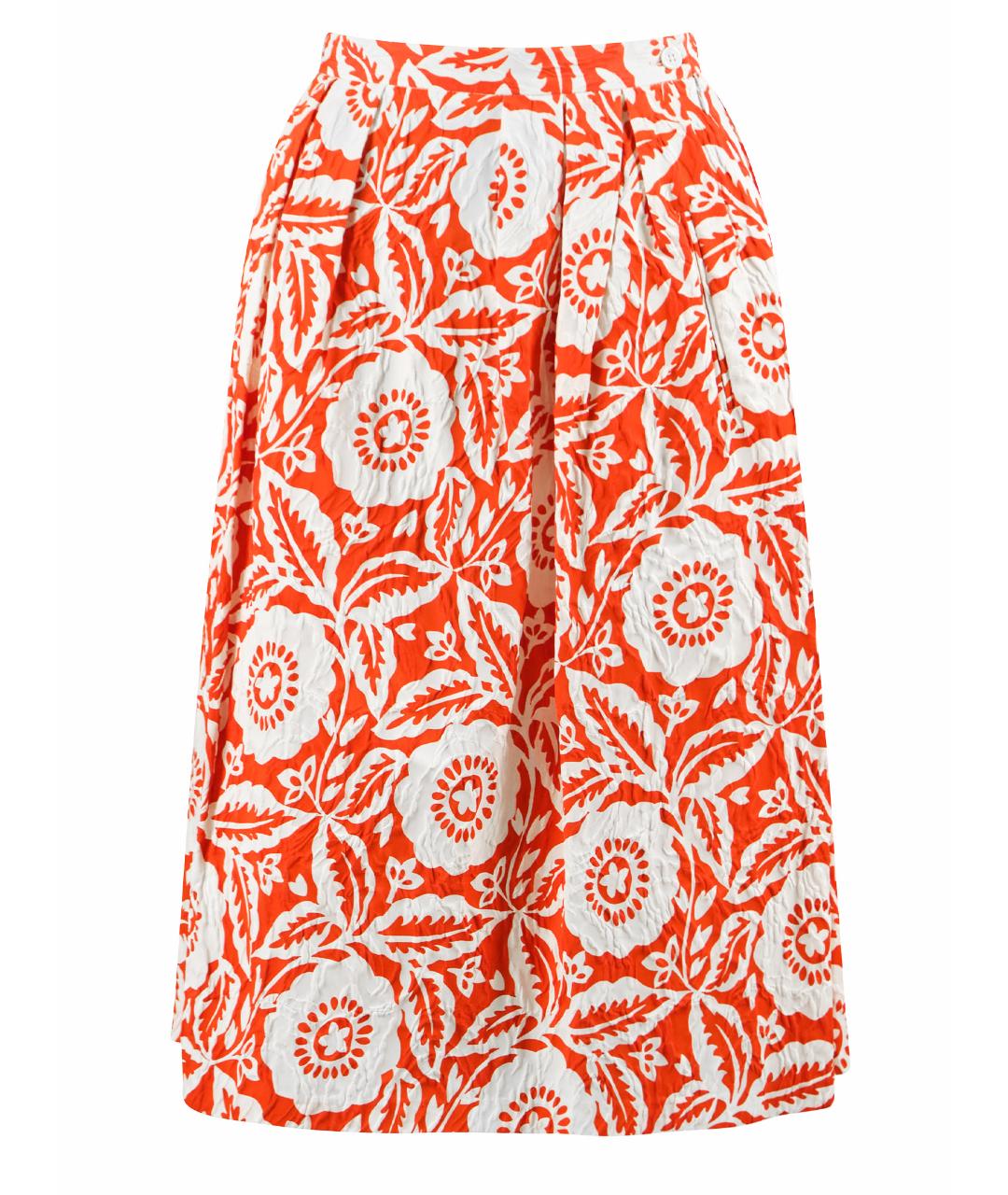 MICHAEL KORS Оранжевая ацетатная юбка миди, фото 1