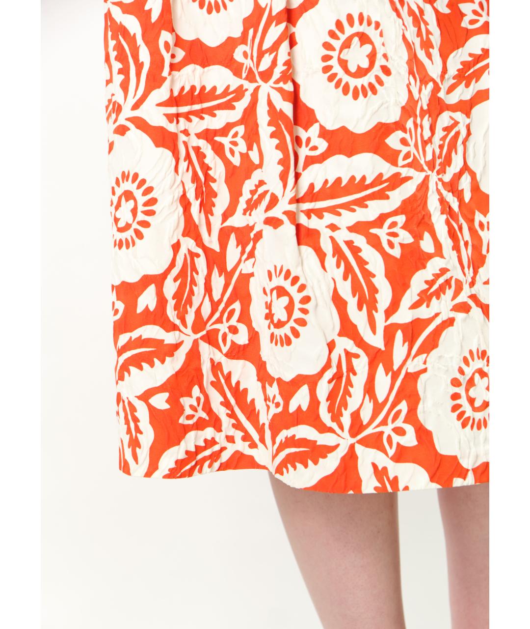 MICHAEL KORS Оранжевая ацетатная юбка миди, фото 6