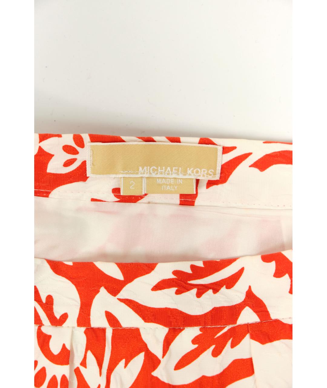 MICHAEL KORS Оранжевая ацетатная юбка миди, фото 3