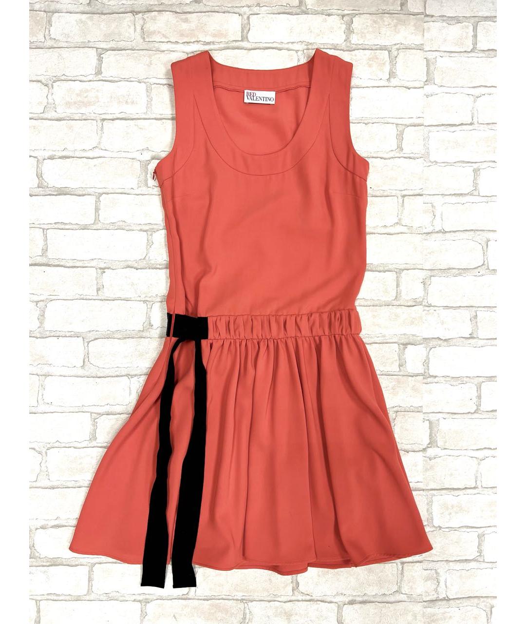RED VALENTINO Коралловое полиэстеровое повседневное платье, фото 8