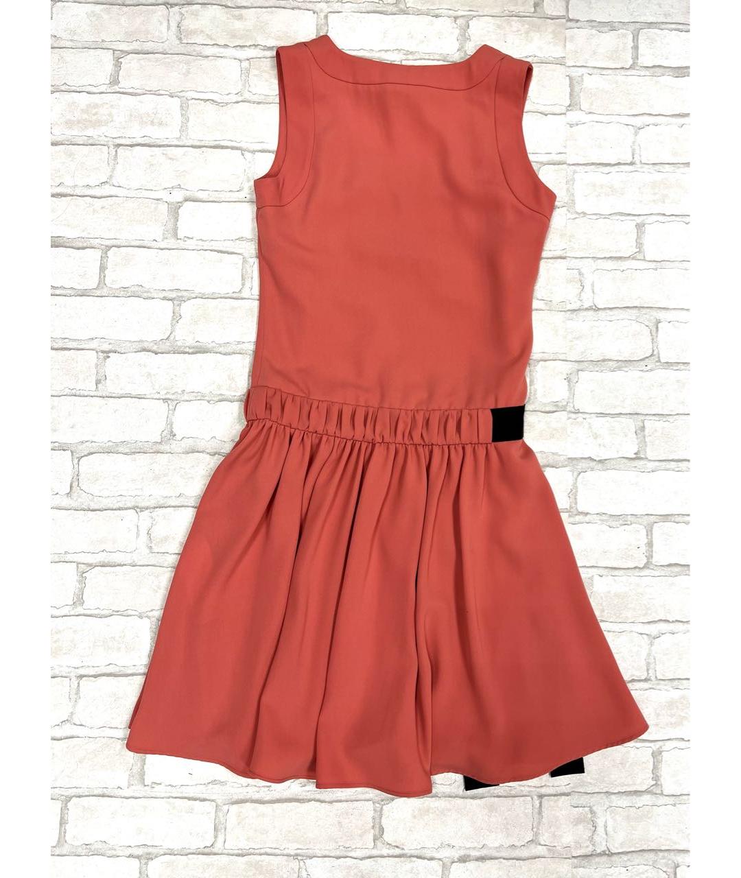 RED VALENTINO Коралловое полиэстеровое повседневное платье, фото 7