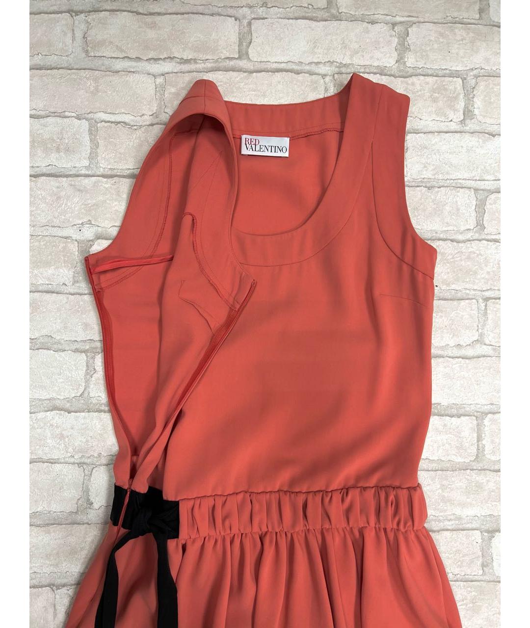 RED VALENTINO Коралловое полиэстеровое повседневное платье, фото 4