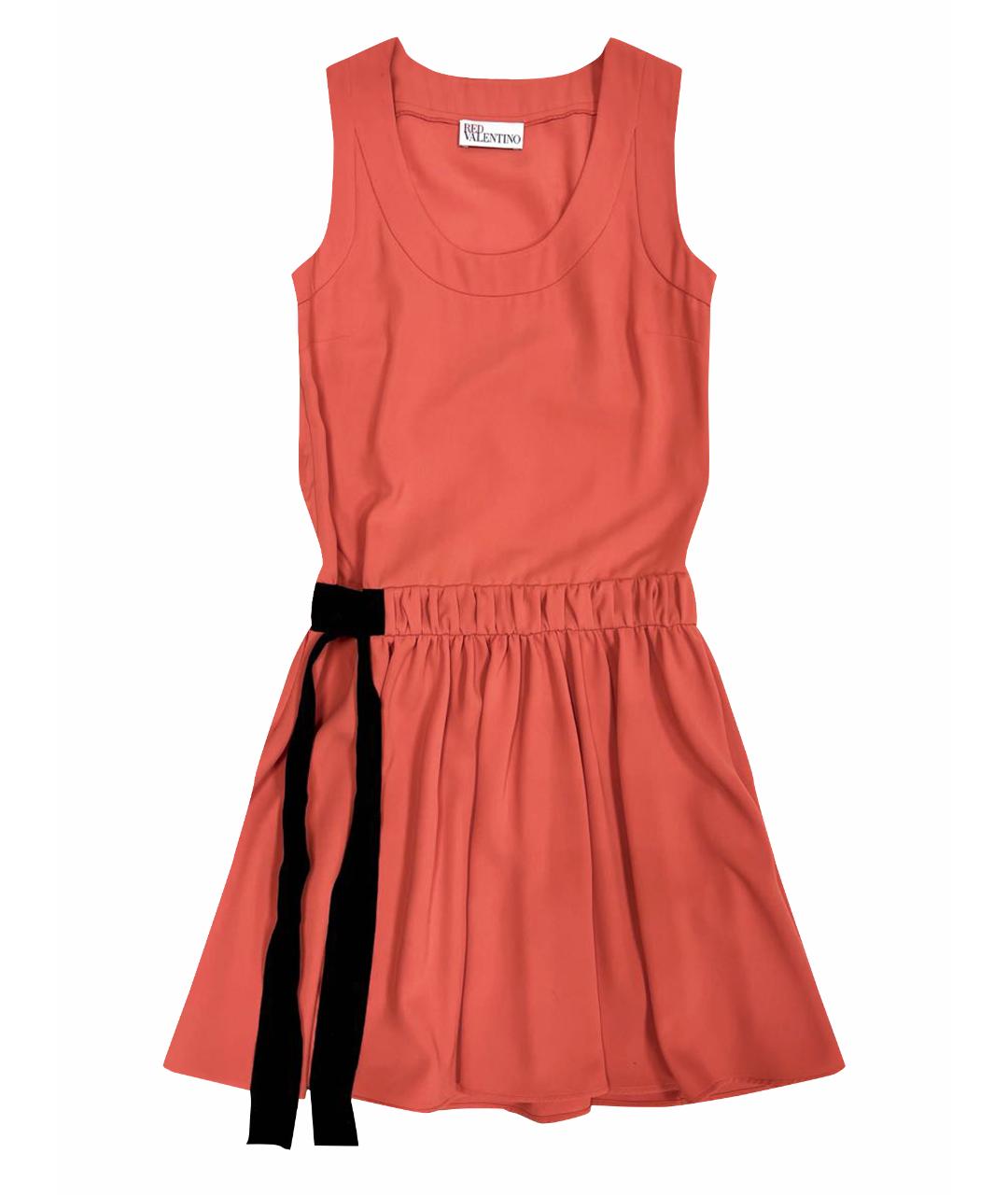 RED VALENTINO Коралловое полиэстеровое повседневное платье, фото 1