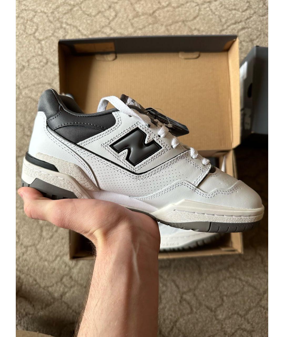 NEW BALANCE Антрацитовые кожаные кроссовки, фото 3