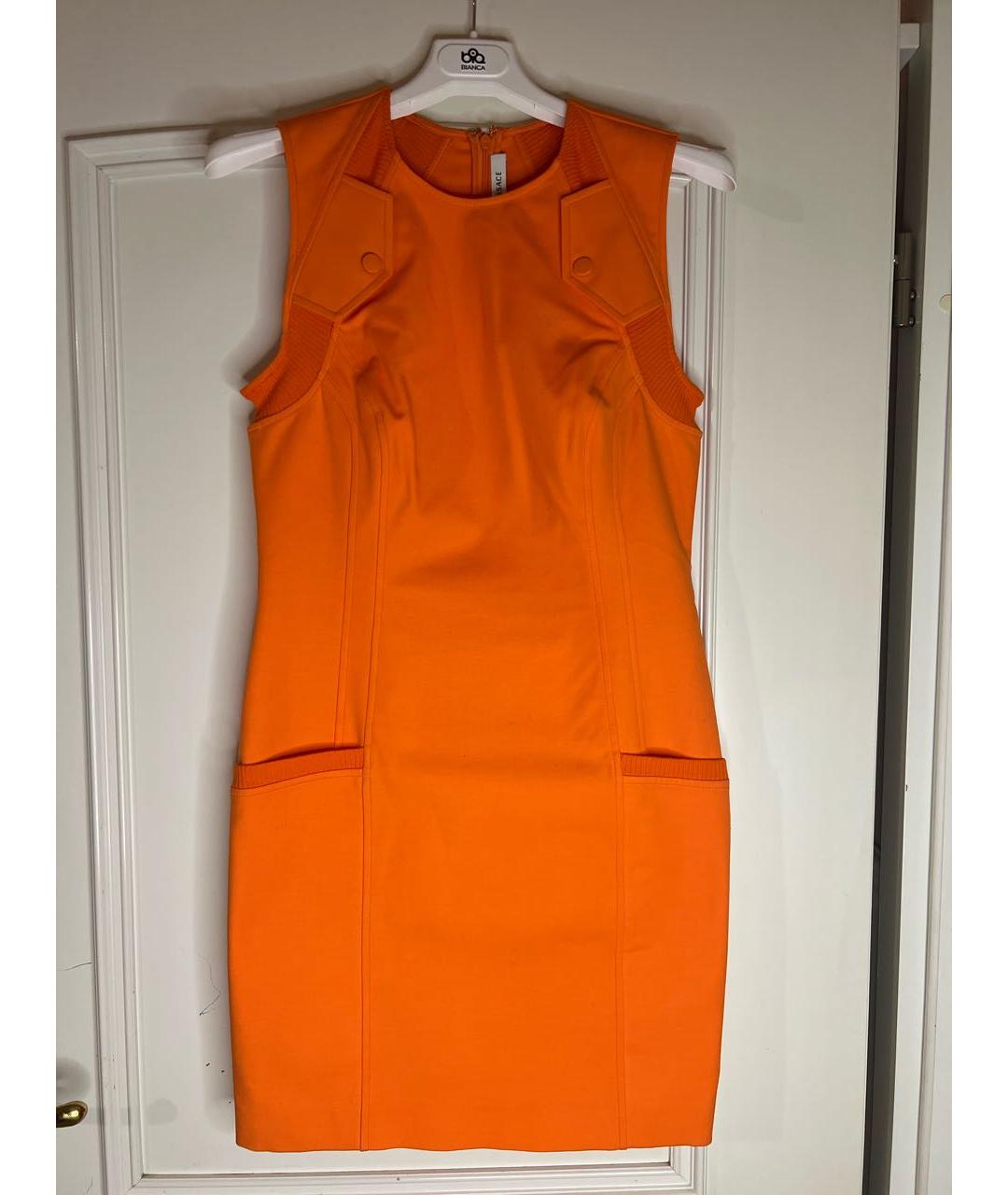 VERSACE Оранжевое хлопковое повседневное платье, фото 7