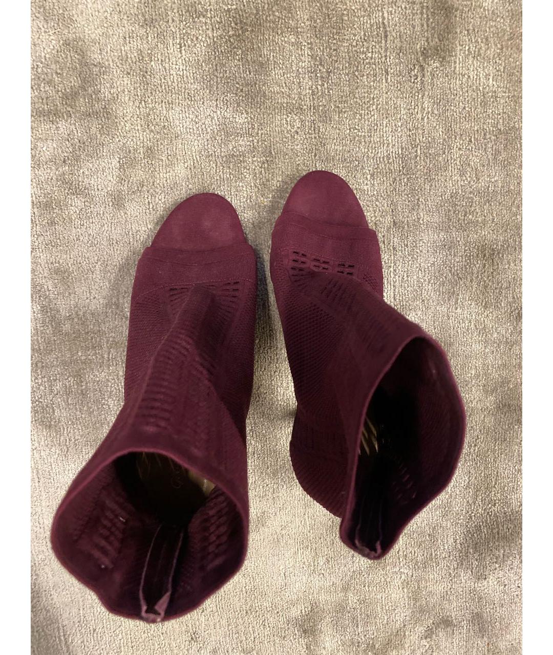 GIANVITO ROSSI Бордовые текстильные босоножки, фото 3