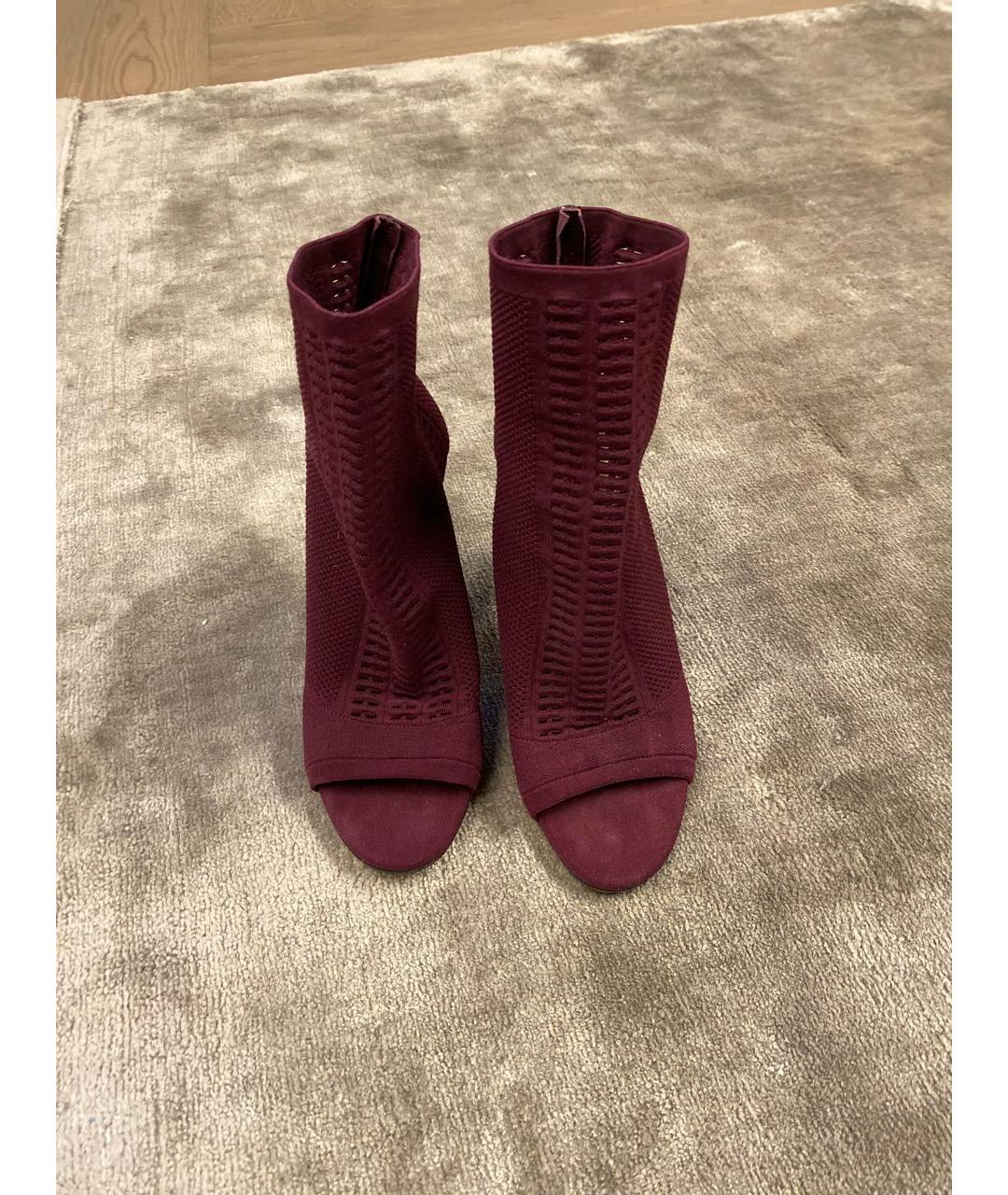 GIANVITO ROSSI Бордовые текстильные босоножки, фото 2