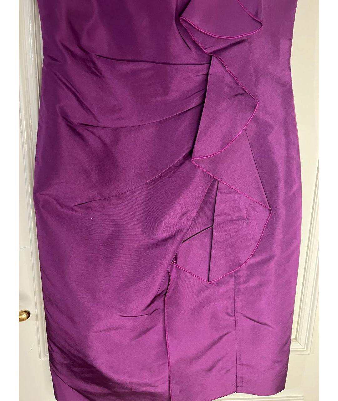 OSCAR DE LA RENTA Фиолетовое шелковое платье, фото 4