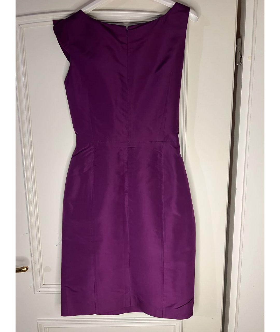 OSCAR DE LA RENTA Фиолетовое шелковое платье, фото 2
