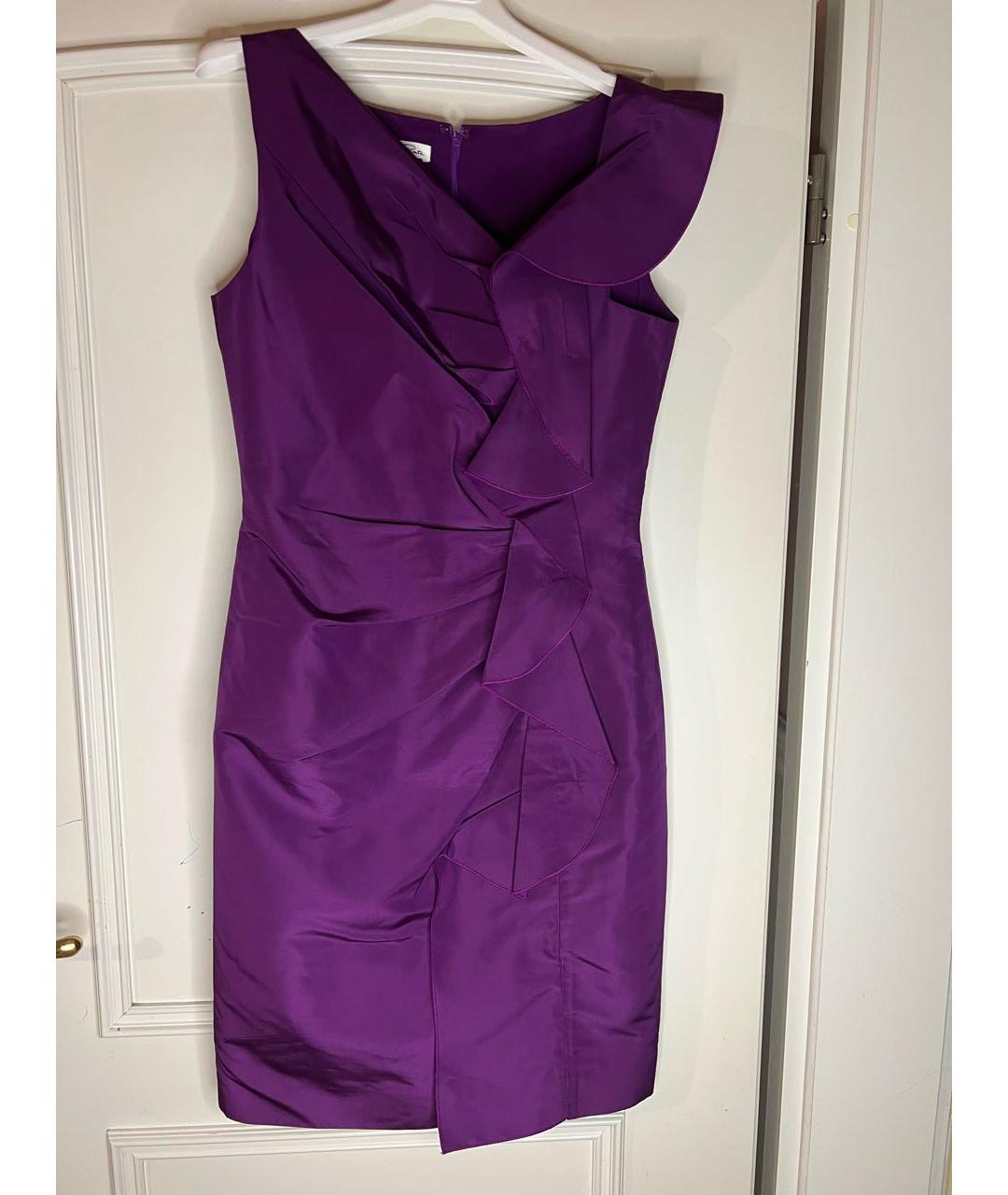 OSCAR DE LA RENTA Фиолетовое шелковое платье, фото 5