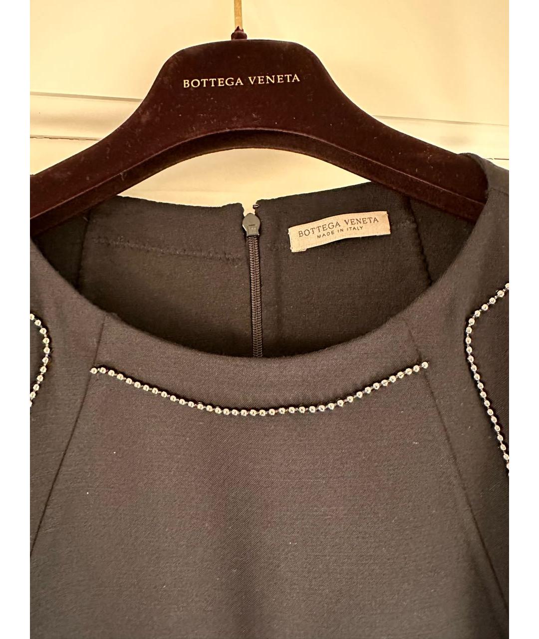 BOTTEGA VENETA Черное шерстяное коктейльное платье, фото 2