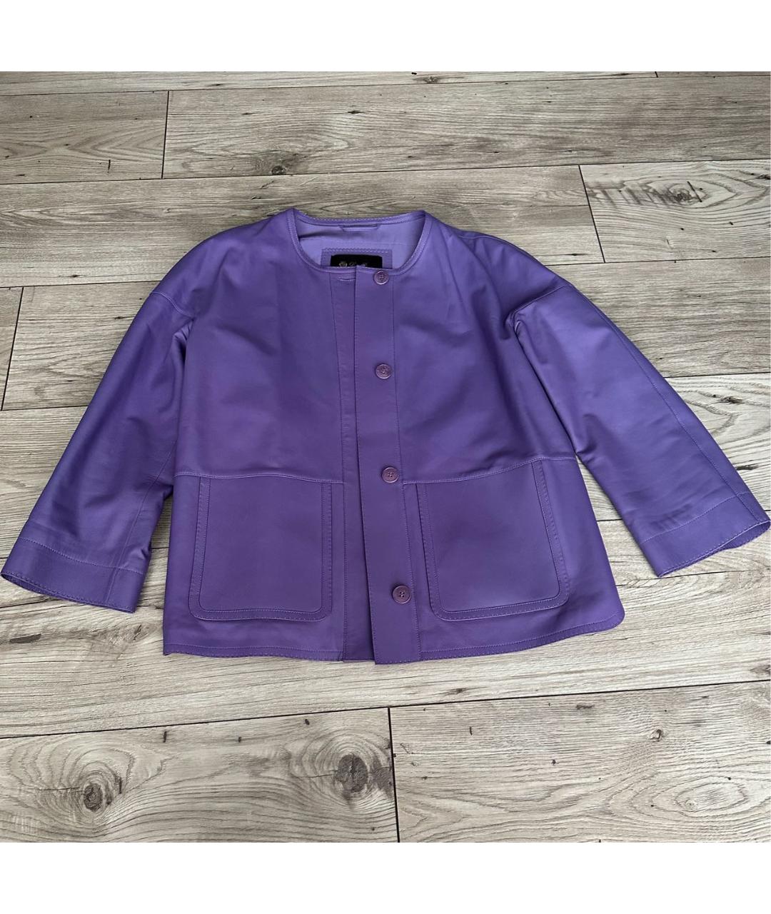 LORO PIANA Фиолетовая кожаная куртка, фото 9