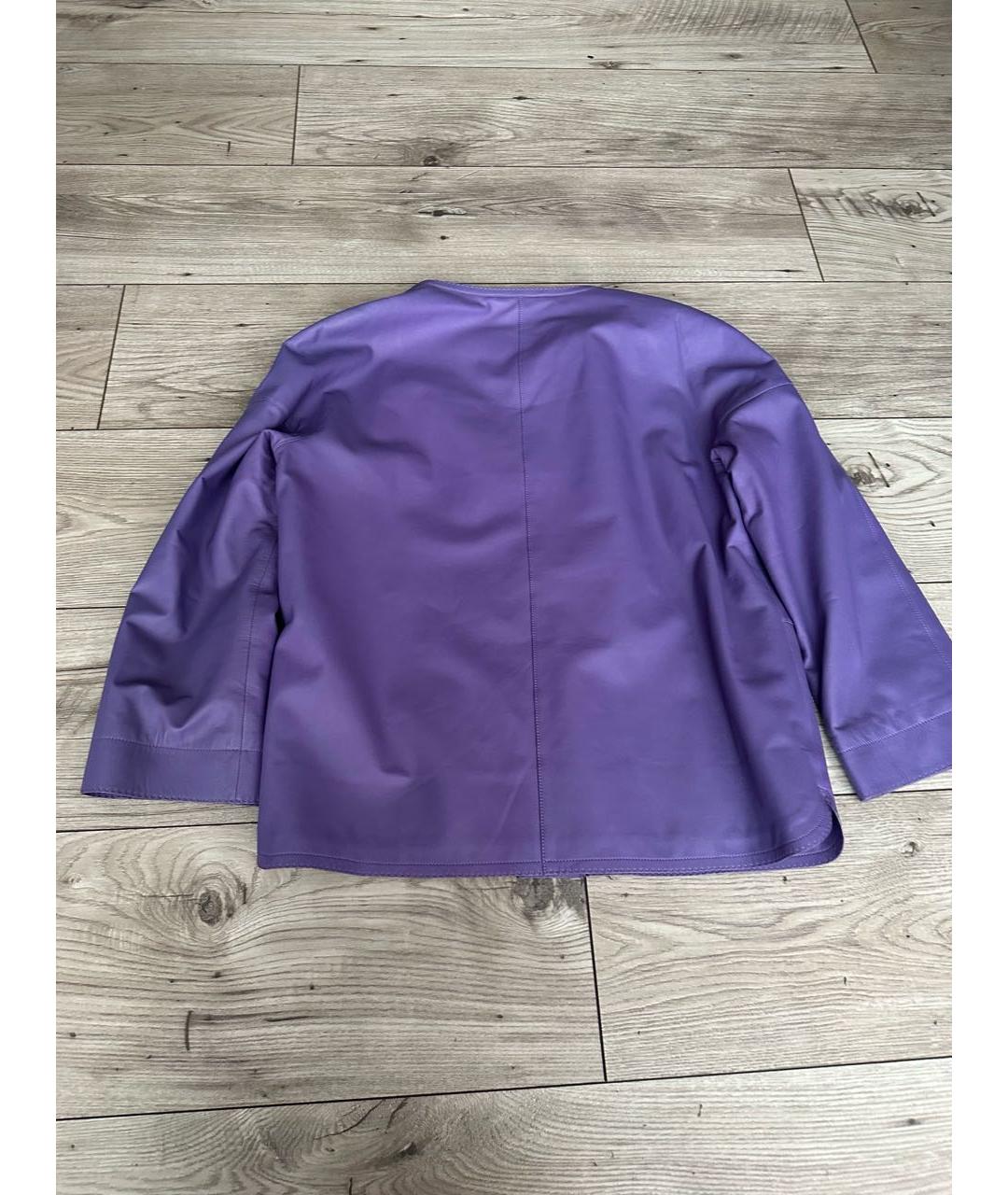 LORO PIANA Фиолетовая кожаная куртка, фото 2