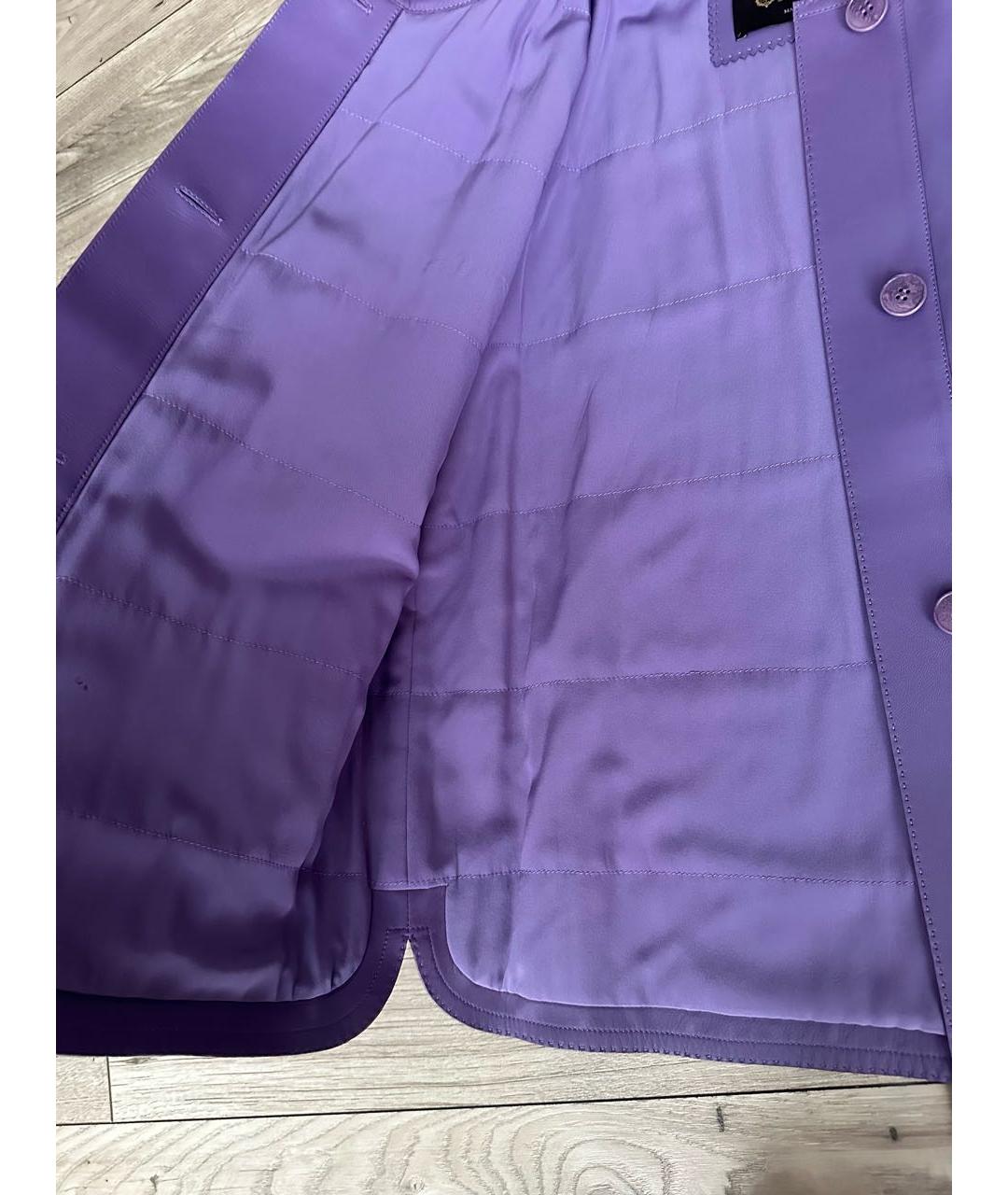 LORO PIANA Фиолетовая кожаная куртка, фото 7
