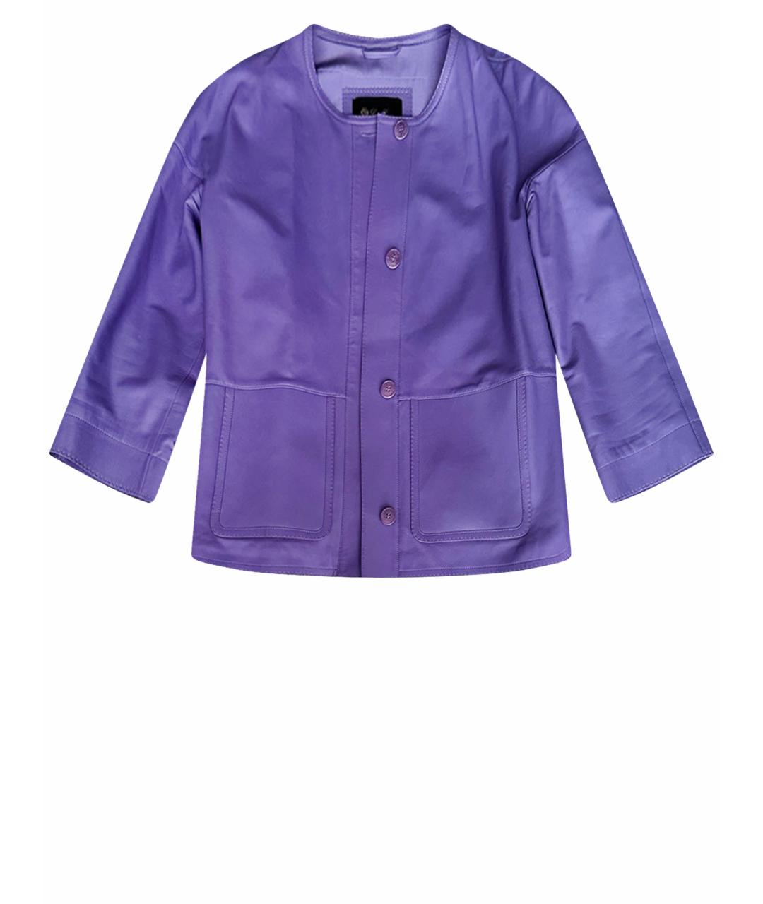 LORO PIANA Фиолетовая кожаная куртка, фото 1