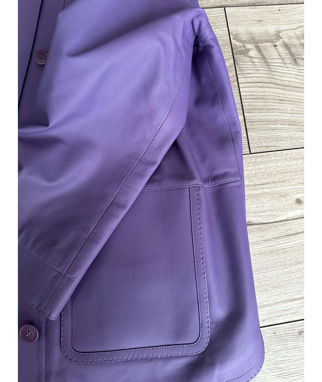 LORO PIANA Фиолетовая кожаная куртка, фото 8