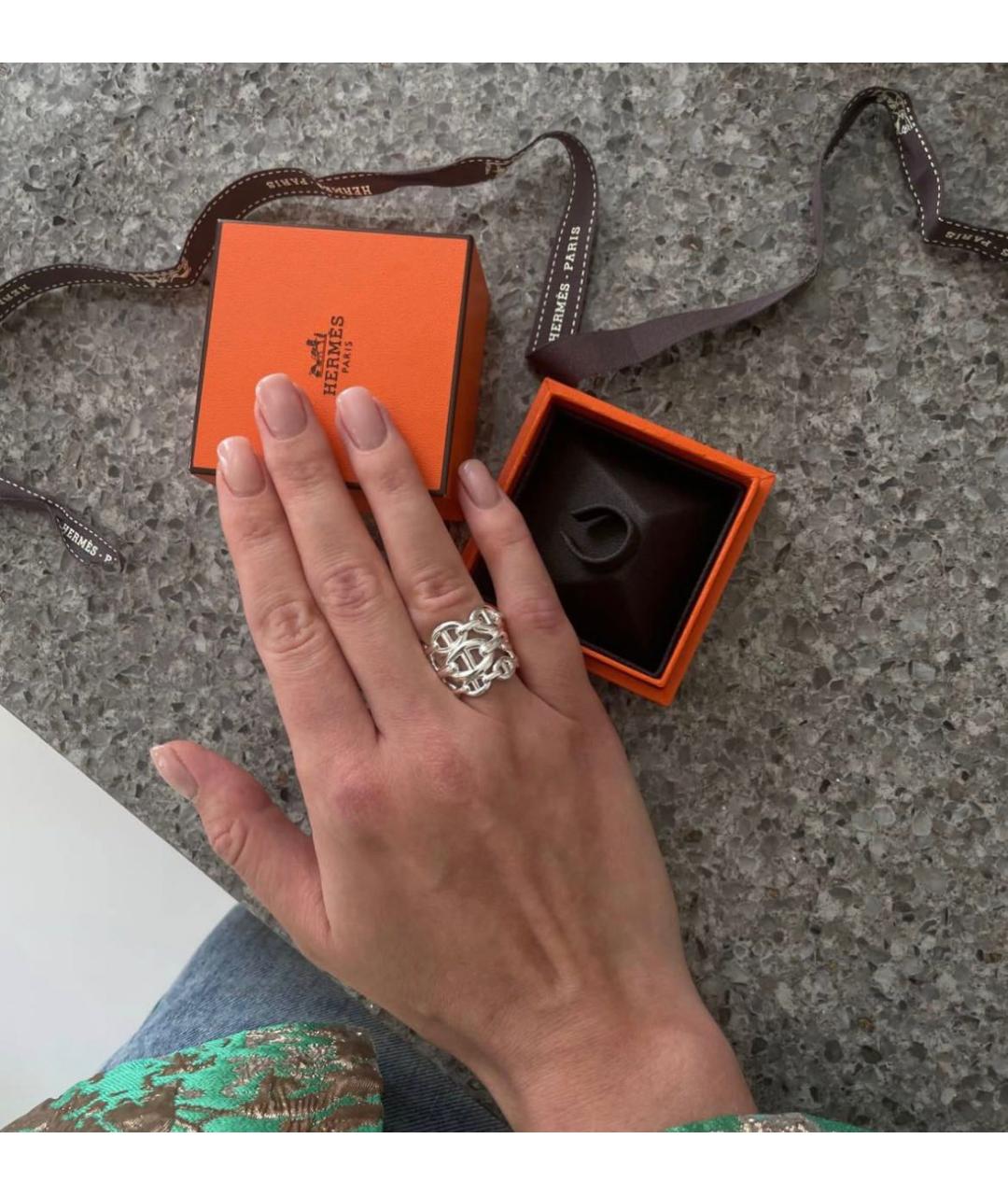 HERMES Серебряное кольцо, фото 2