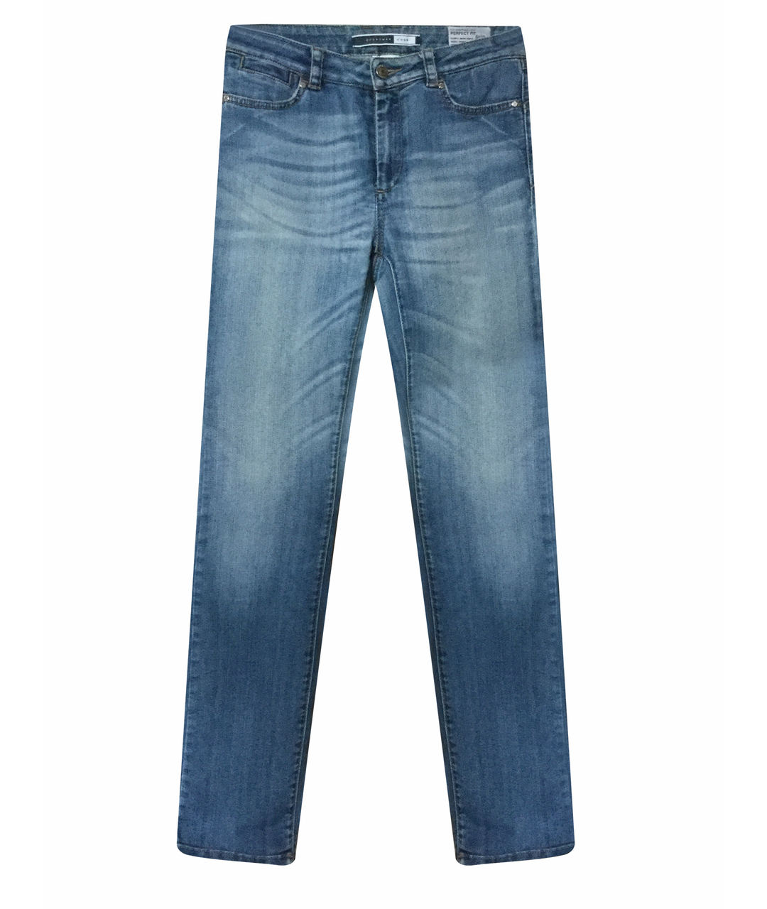 SPORT MAX CODE Синие хлопко-эластановые прямые джинсы, фото 1
