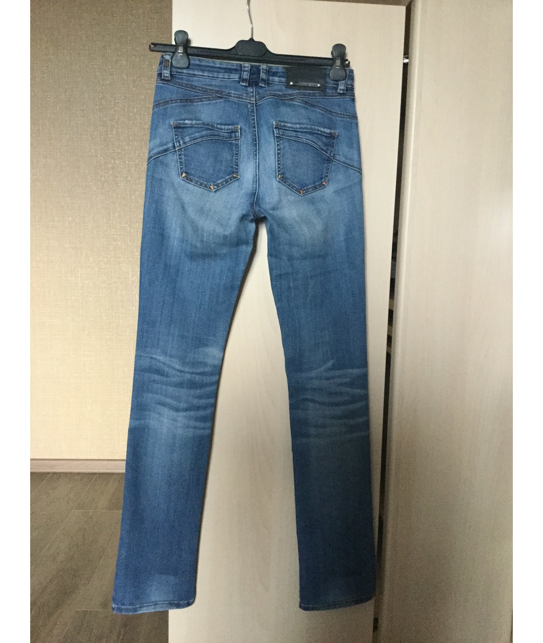 SPORT MAX CODE Синие хлопко-эластановые прямые джинсы, фото 2
