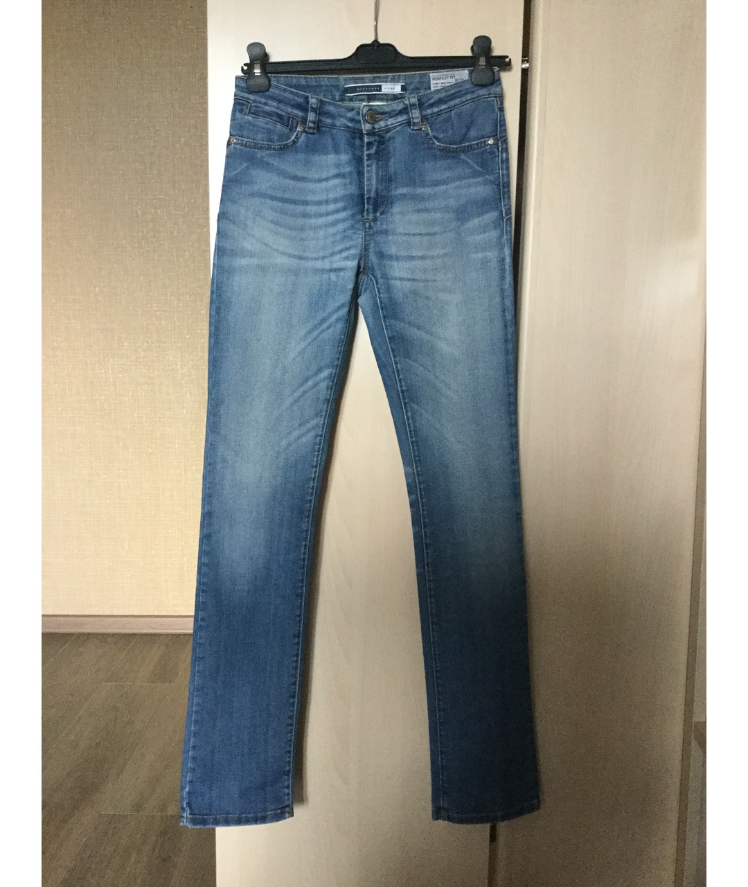 SPORT MAX CODE Синие хлопко-эластановые прямые джинсы, фото 5