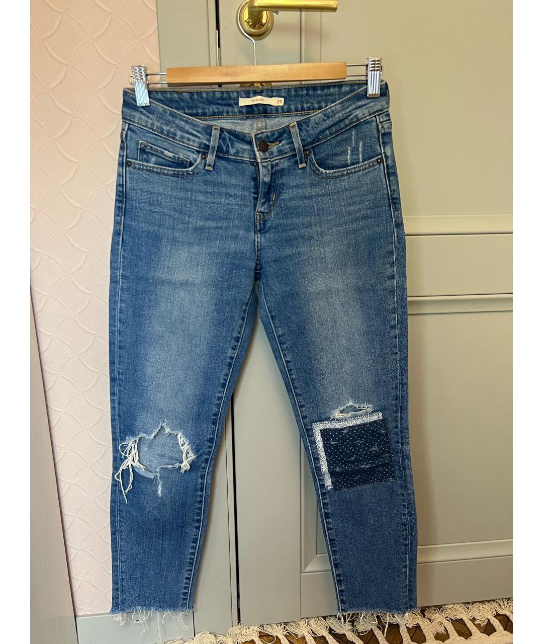 LEVI'S Голубые хлопко-эластановые джинсы слим, фото 9