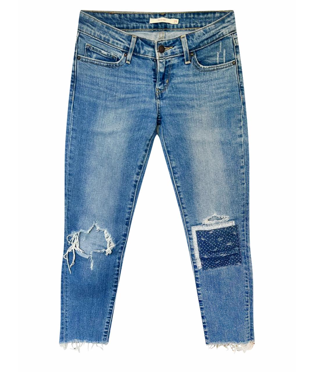 LEVI'S Голубые хлопко-эластановые джинсы слим, фото 1